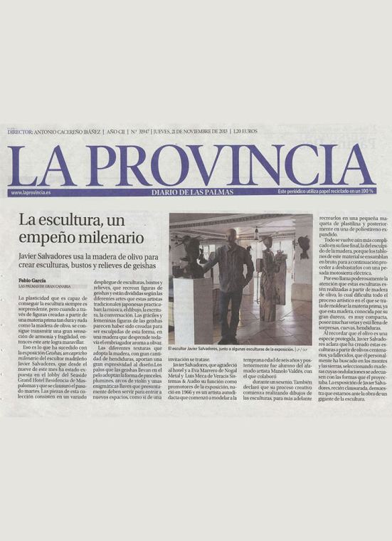 Recorte de prensa sobre Javier Salvadores