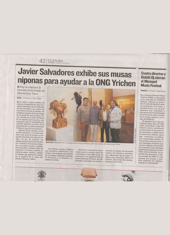 Recorte de prensa sobre Javier Salvadores